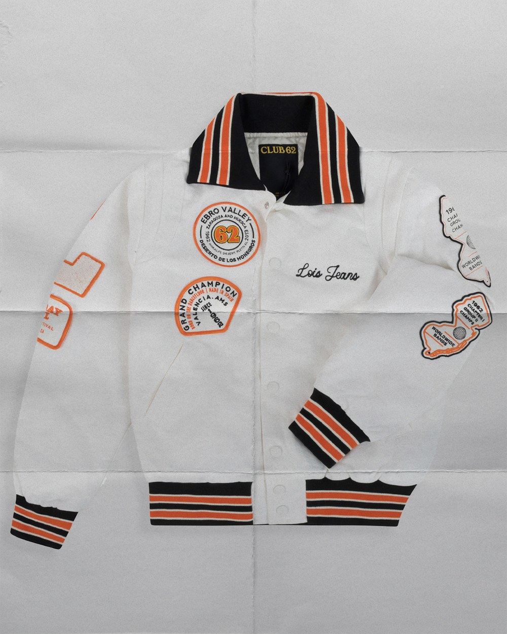 lowlands — white racer jacket, still